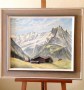 Óleo original sobre Lienzo pintado y firmado por E. Riesen.